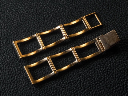 Vintage 18mm Ladder Watch Bracelet 18k Gold