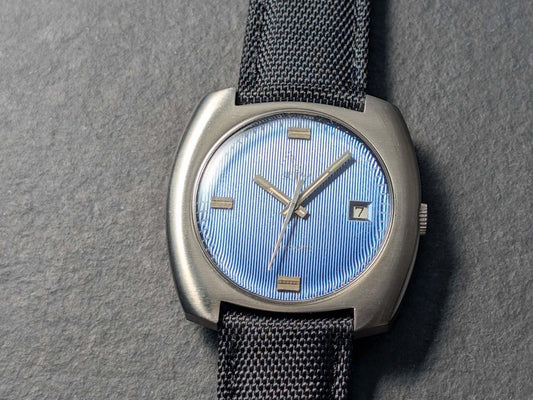 Vintage Helva - Cushion Case - Stunning 3D Blue Dial