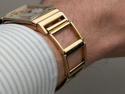 Vintage Ladder Watch Bracelet 14k Gold 17 mm Strap / Bracelet