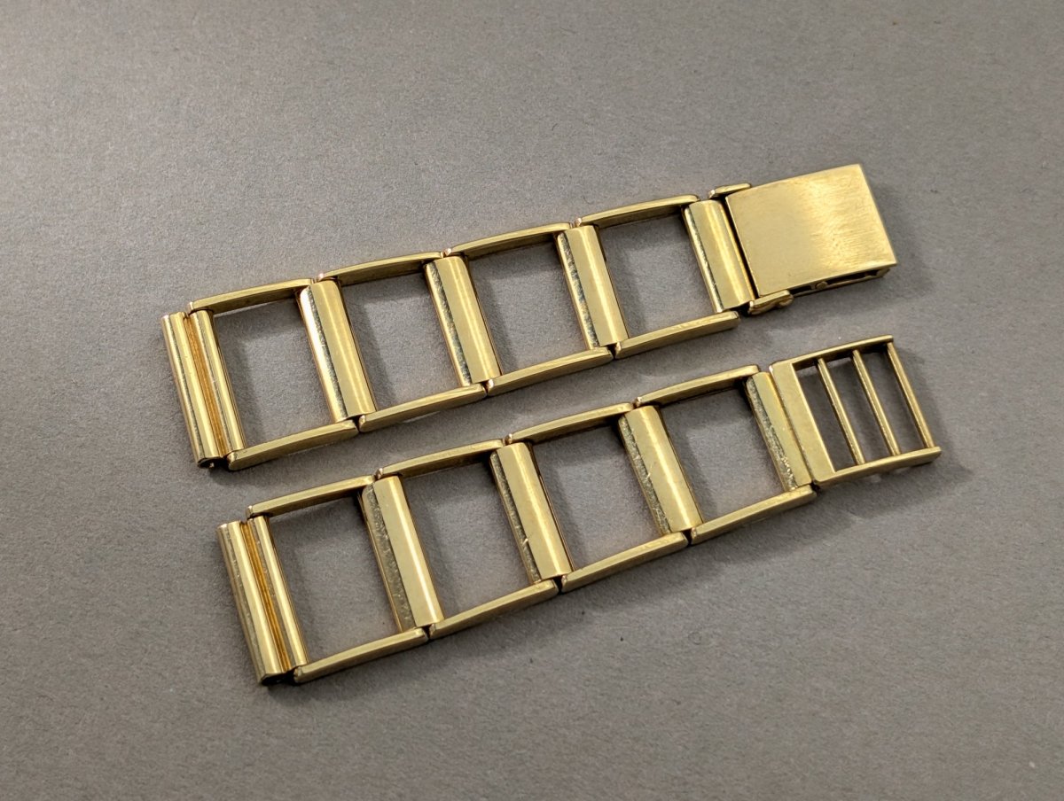 Vintage Ladder Watch Bracelet 14k Gold 17 mm Strap / Bracelet