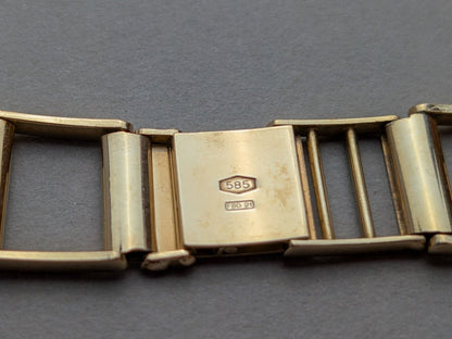 Vintage Ladder Watch Bracelet 14k Gold 17 mm Strap / Bracelet