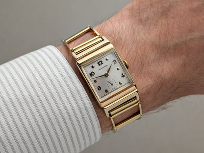 Vintage Ladder Watch Bracelet 14k Gold 17 mm Strap / Bracelet