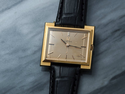 Vintage Omega 18k Gold Rectangular Case "Louvre" Dial 111.029 Wristwatch