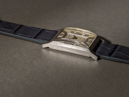 Waltham Tank Platinum Diamond Indices And Numerals Art Deco Wristwatch