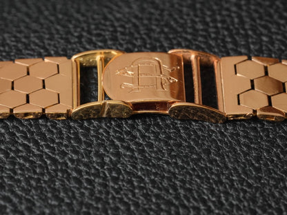 Watch Bracelet Honeycomb 18K Pink Gold 17 18 mm