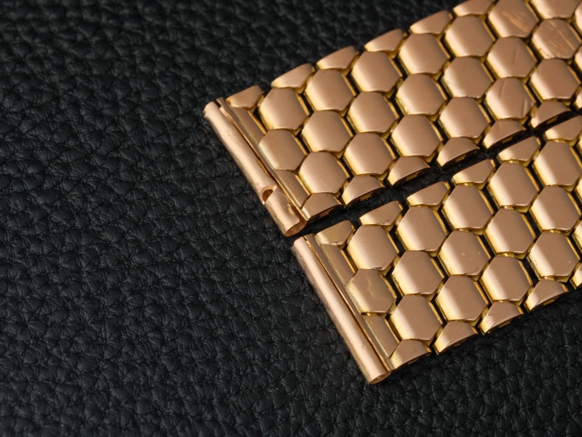 Watch Bracelet Honeycomb 18K Pink Gold 17 18 mm