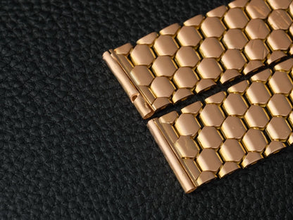 Watch Bracelet Honeycomb 18K Pink Gold 17 18 mm