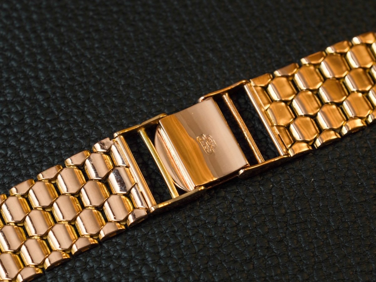 Watch Bracelet Honeycomb 18K Pink Gold 17 18 mm