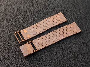 Watch Bracelet Honeycomb 18K Pink Gold 17 18 mm