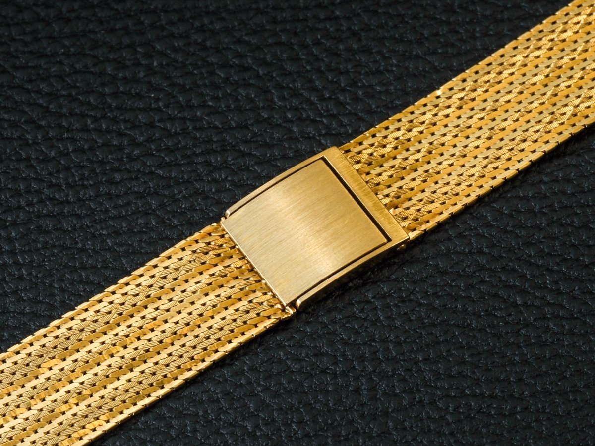 Watch Bracelet Milanaise 18K Gold 18 19 mm Striped