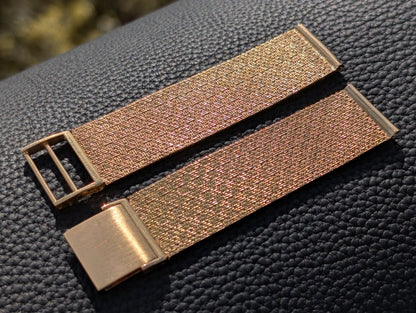 Watch Bracelet Milanaise 18K Gold Chessboard Pattern 18mm