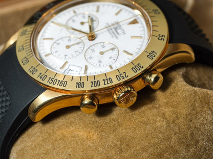 Zenith El Primero Bolognese Chronograph 06.0050.400 Gold White Dial Wristwatch