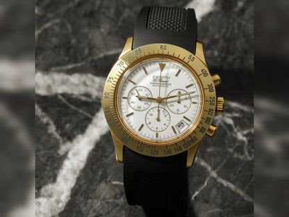Zenith El Primero Bolognese Chronograph 06.0050.400 Gold White Dial Wristwatch